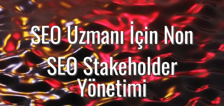 SEO Uzmanı İçin Non SEO Stakeholder Yönetimi - SEO stakeholder yönetimi